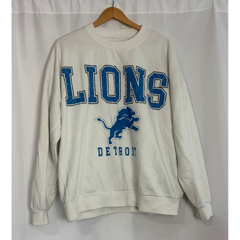 Gameday Couture Detroit Lions Sweatshirt Womens Medium White Crewneck Oversized
